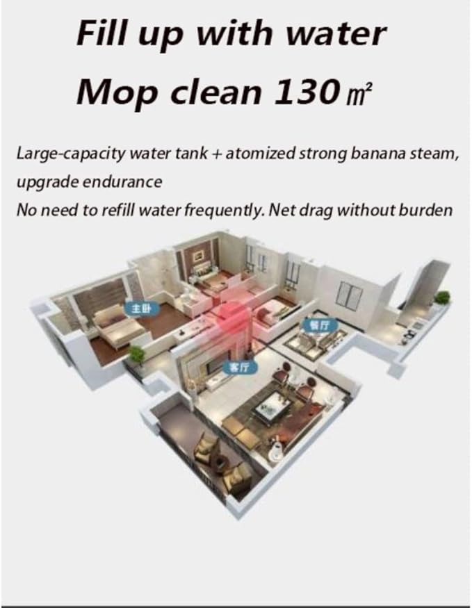 All-in-one Steam Mop and Detachable Handheld Cleaner 5 Large Brush Heads 360ml Powerful Cleaner Multifunctional Floor Steamer for Carpet Laminate Tile Car (Color : Gray)