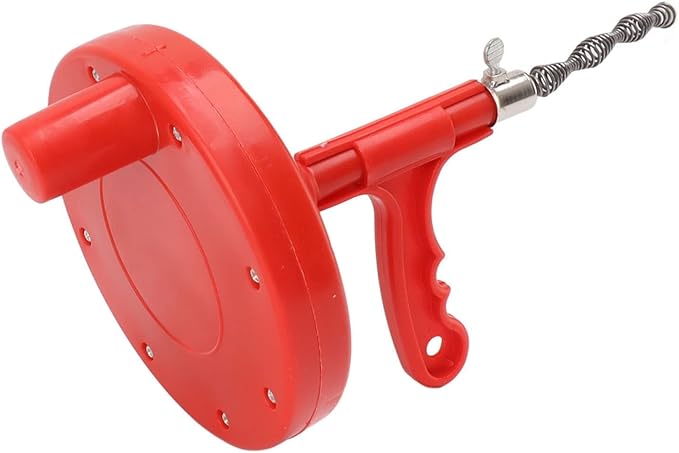 Yosoo Flexible Labor Saving Plumbing Snake Carbon Steel Drain Clog Remover for Kitchen Sink with Wide Application for Bathtubs and Showers (Red)