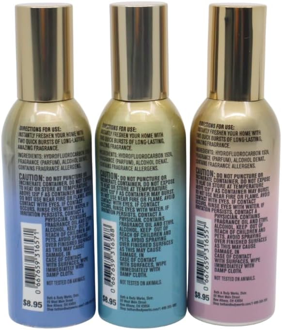 Bath &amp Body Works LAUNDRY DAY CHAMPAGNE TOAST ENDLESS WEEKEND Concentrated Room Spray 3pc bundle Gift Set with a Blue Bow for Holiday 1.5 oz each