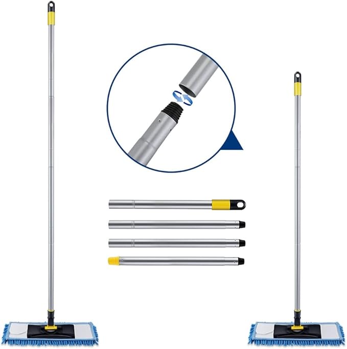 Flat Mop with Washable Pads Dry and Wet for Hardwood Tile Marble Floor Cleaning