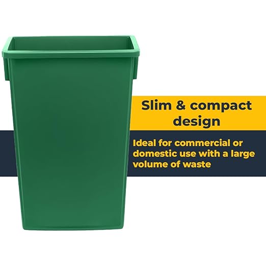 3 Pack 23 Gallon Heavy-Duty Trash Can Durable Waste Container Slim Rectangular Garbage Bin Recycling Bin Plastic Wastebasket for Kitchen Garage Hotels Restaurants Office