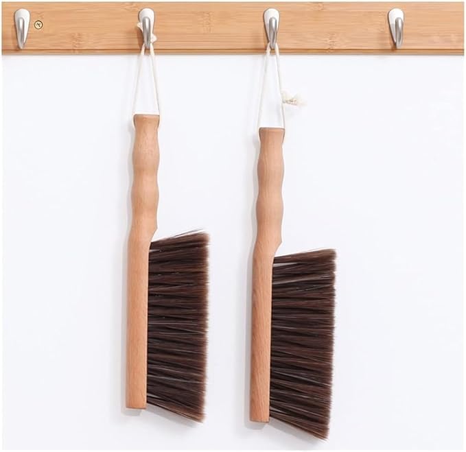 Whisk Broom Hand HeldHand BrushCleaning Brush Dusting Brush Long Wood Handle Bed Brush Hotel Family Clothes Dust Hair Sofa Bed Sheets Bedspread Carpet Cleaning dust Catcher