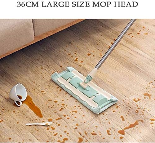 Flat Mop Floor Telescopic with Large Microfiber Pads Spin 360 Degree Handle Home Windows Kitchen Cleaner Wood Tile