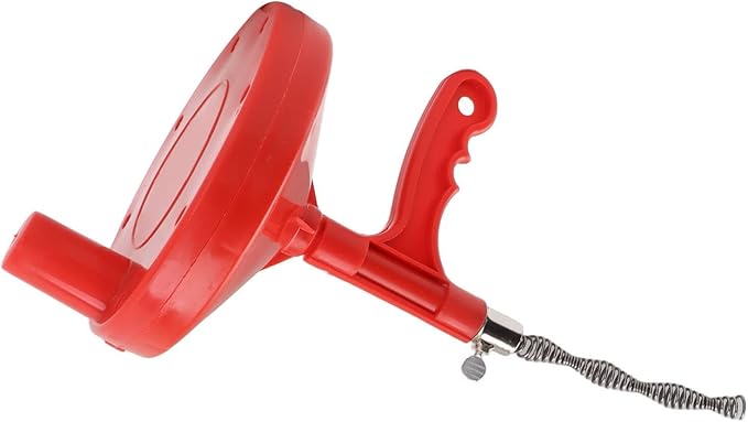 Yosoo Flexible Labor Saving Plumbing Snake Carbon Steel Drain Clog Remover for Kitchen Sink with Wide Application for Bathtubs and Showers (Red)