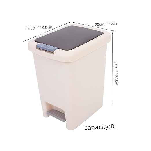 Garneck Foot Pedal Trash Can with Lid Covered Wastebasket for Bathroom Kitchen Office Handsfree Easy to