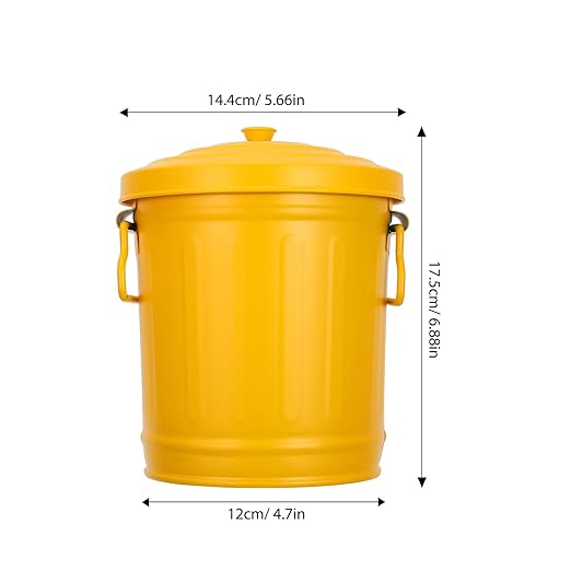 Mini Desktop Trash Can with Lid Compact Iron Garbage Bin for Home Office Odor-Resistant Small Wastebasket for Desk Organization Makeup Brush Holder Decorative Container