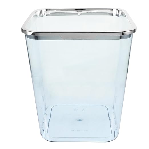 STOBOK Clear Trash Can Square Wastebasket Large Garbage Bin Decorative Rubbish Can Wastepaper Container 1.5L for Home Office Bathroom Bedroom Kitchen