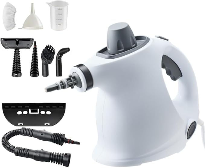 Saker Steam Cleaner for Home 2026 Plus| Handheld Portable Steamy Clean for CarBathroomKitchenFurnitureCouchCarpetTile Cleaning|Multiple Nozzles Kit|Chemical-Free (1Set+1Fiber Cloth)
