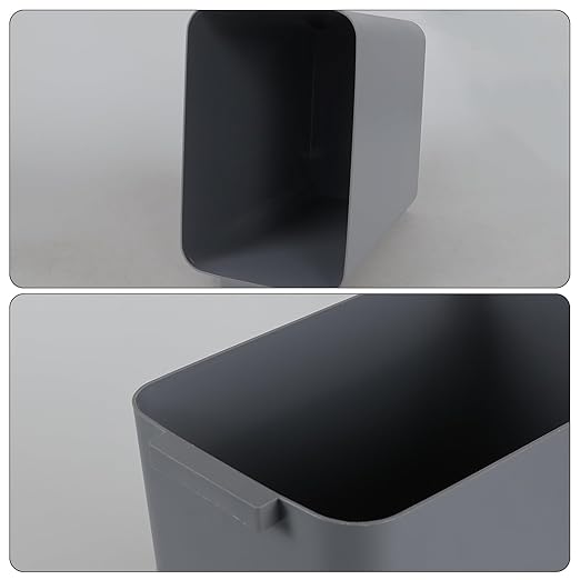 4.5 Gallon Rectangular Plastic Wastebasket Plastic Trash Wastebasket 3 Packs Gray