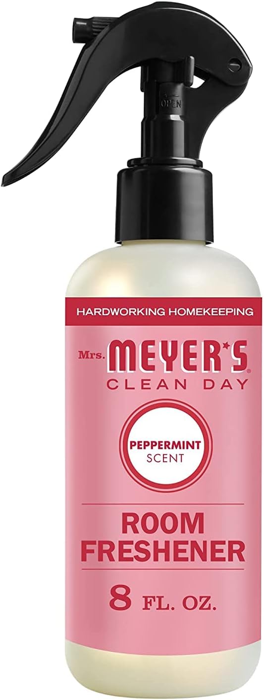 Mrs. Meyer's Room and Air Freshener Spray Non-Aerosol Spray Bottle Infused with Essential Oils Peppermint 8 Fl Oz. (Pack of 6)