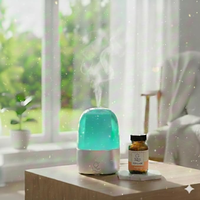 G's Breeze Smart Aroma Diffuser with Refill – Bluetooth &amp Wi-Fi App Control - LED Lighting Adjustable Intensity - Long-Lasting Elegant Floral Fragrance for Home or Office - Fabulous
