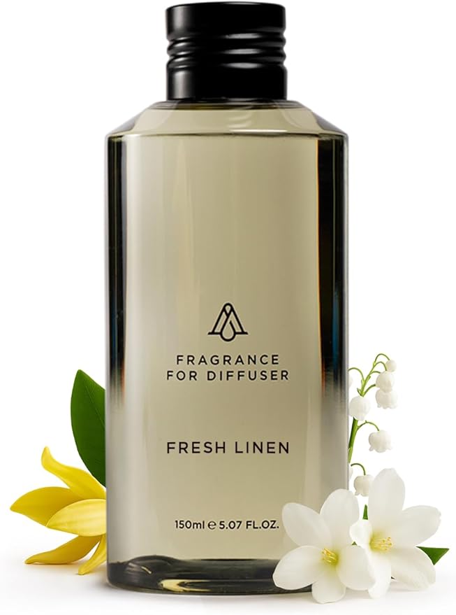 AromaPlan HotelHome Luxury ScentsFresh Linen 5.07 Fl Oz (150ml) | Fragrance for Cold Air &amp Waterless Diffuser Oil | Home Luxury &amp Hotel Scent for Aromatherapy-USA MadeBigger Bottle &amp Lo