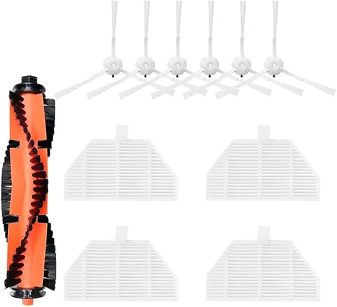 BeNtli Smart Vacuum Cleaner Spare PartsMain BrushHepa FilterDust BagSide BrushMop ClothCompatible for Roidmi Eva (Color : As Shown-14)