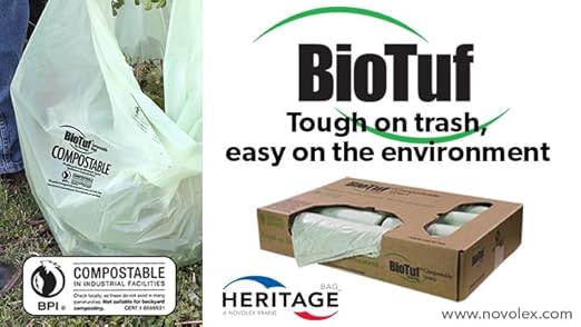BioTuf 20-30 Gallon Can Liner by Heritage Bag Co. (125 Pack) 28x45 1.0mil Green