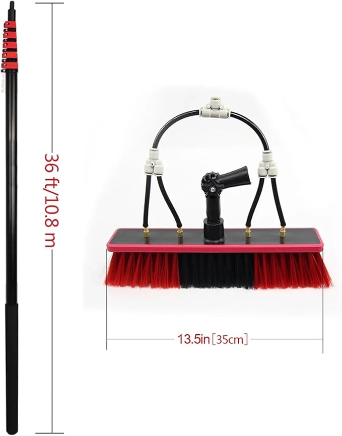 Solar Panel Cleaning Brush Window Cleaning Pole Water Supply Brush Kit 10.8m Telescopic Solar Panel ToolWater Fed Pole