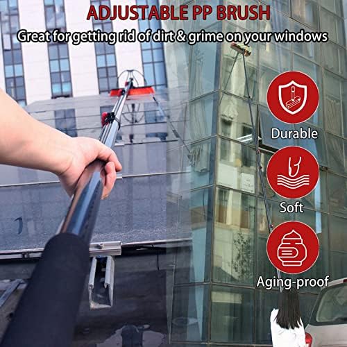 Glass Cleaning Brush Home Water Fed Telescopic Pole Kit Solar Panel Brush Rotating for Photovoltaic PanelWater Fed Pole Kit Adjustable Window Cleaning Pole Solar Panel Cleaning Brush Windo