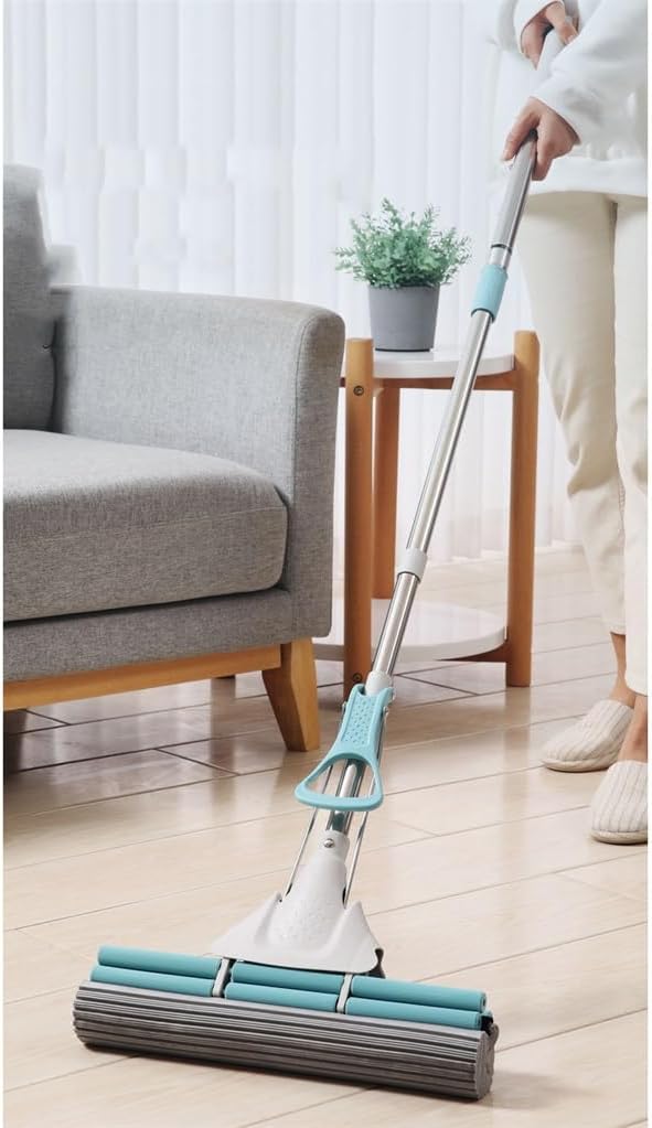 Roller Absorbent Rubber Sponge Mop Household Hand Free Large Lazy Squeeze