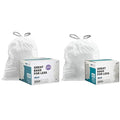 Plasticplace White Drawstring Lavender and Soft Vanilla Scented Garbage Can Liners &amp Custom Fit Trash Bags Compatible with simplehuman Code V (200 Count)
