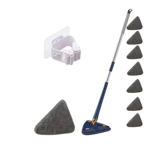 1pc 360° Rotating Telescopic Triangular Mop for Wet and Dry Cleaning with Water Absorption for Home Floors and Ceiling(Mop-150cm)