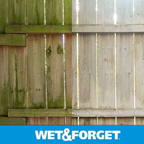 Wet &amp Forget No Scrub Outdoor Cleaner for Easy Removal of Mold Mildew and Algae Stains Bleach-Free Formula 0.5 Gallon Concentrate - Ships to California Only 64 Fluid Ounces