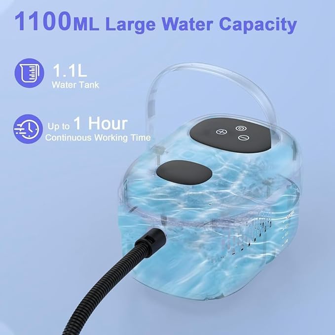 Handheld Steam Cleaner 1500W Pressure High Temperature Pressurized Steam Cleaning Machine with 1100ml Water Tank 3Bar 6 Gear Adjustment for Grout Tile Car Kitchen LCD Touch Screen