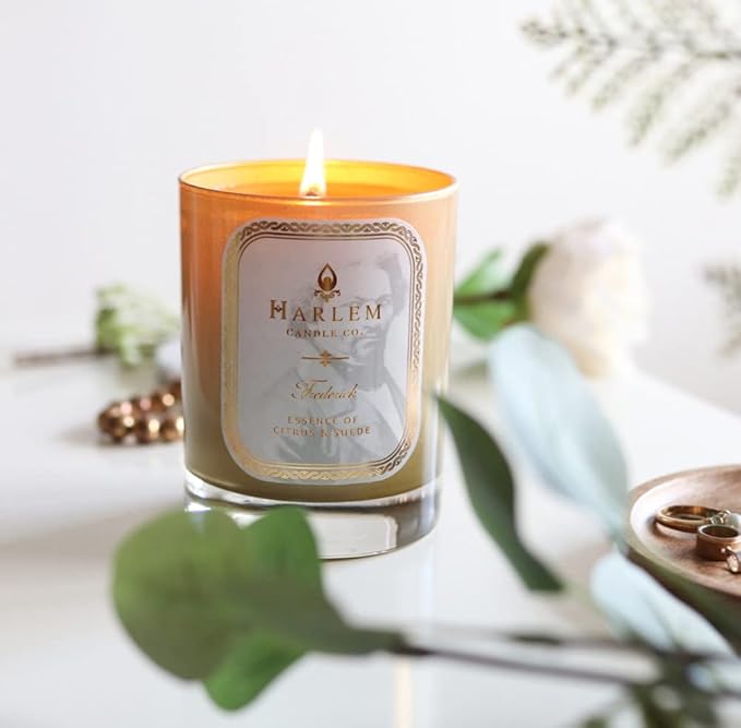 HARLEM CANDLE CO. Frederick - Luxury Scented Soy Candle 11 oz - 80-Hour Burn Time | Bergamot Yuzu Cardamom Suede Sandalwood | Scented Candles for Home