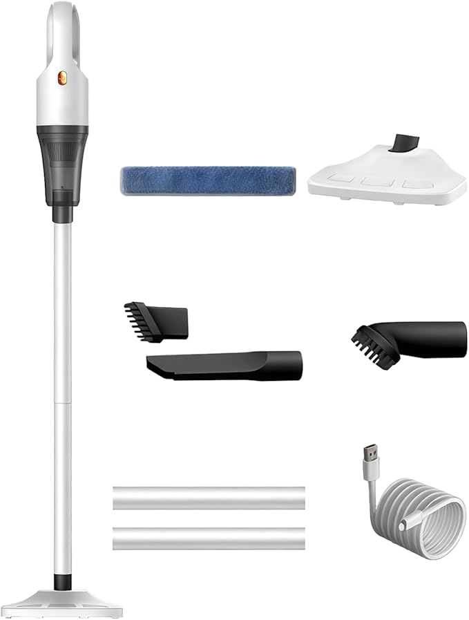 Vacuum Cleaner Cordless Stick 2-in-1 Handheld and Floor Mop Powerful Suction Multiple Attachments Type-C Charging for Home Car Office Dorm