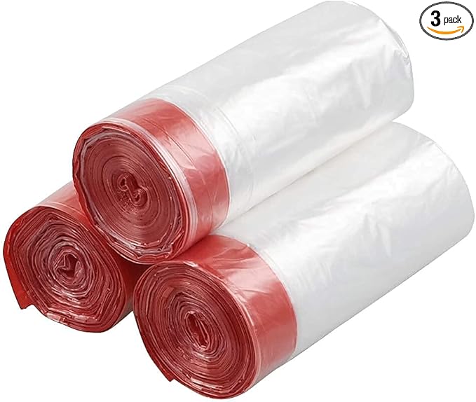 13 Gallon Plastic Drawstring Garbage Bags Trash Can Liners Bags 110 Counts Clear