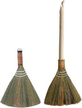 VOSAREA 2pcs Hand Woven Kitchen Broom Portable Dust Sweeper Handle for Indoor and Outdoor Cleaning Includes for Versatile Use
