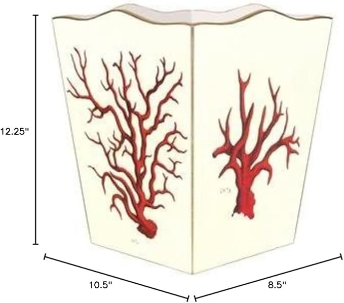 Red Coral Wastepaper Basket