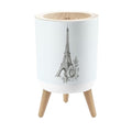 Bathroom Trash Can with Lid Floral Paris Famous Paris Landmark Eiffel Tower Travel France Graphic Garbage Bin Waste Basket for Kitchen Office Bedroom Decoration Diaper Pail 1.8 Gallon