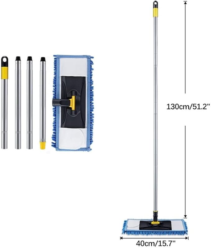 JSEIAJB Flat Mop with Washable Pads Dry and Wet for Hardwood Tile Marble Floor Cleaning