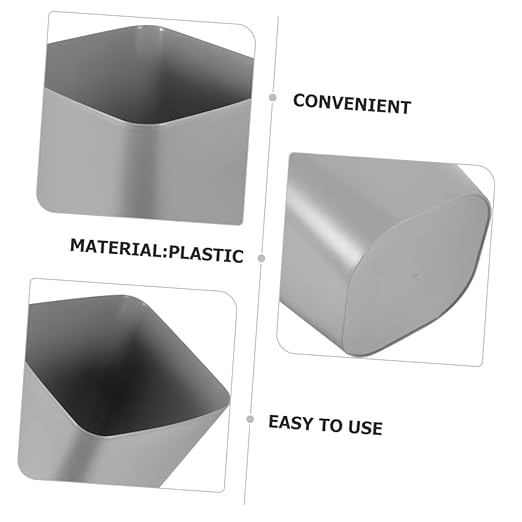 2Pcs Plastic Square Trash Bin Small for Bathroom Bedroom Office Kitchen Portable Wastebasket with Large Capacity Easy-Clean Design