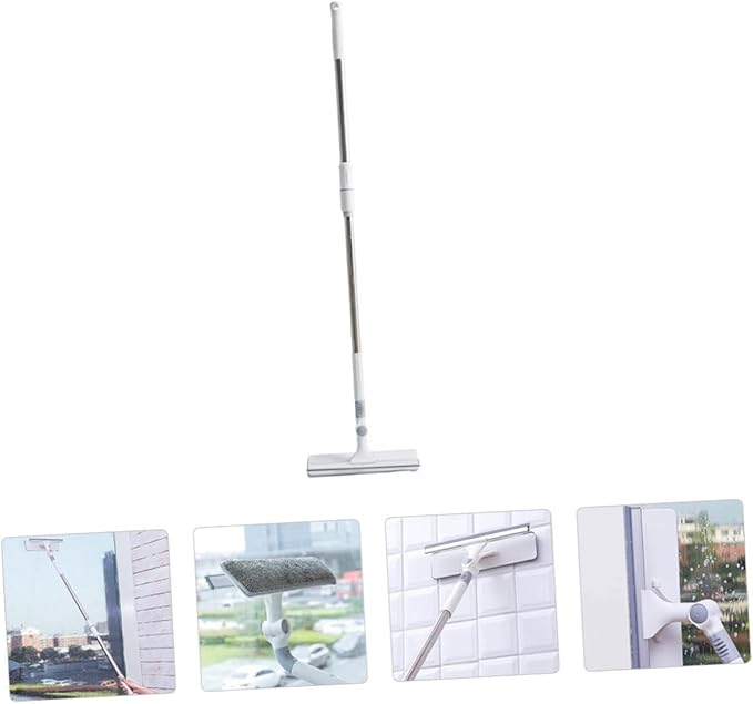 Didiseaon 1pc Multi-use Window Cleaning Wiper Broom Handle for Bathroom and Glass Efficient Water Removal Mop for Home Use