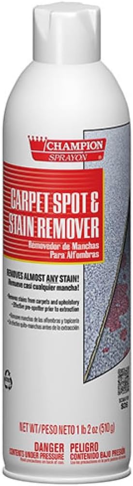 TTS Products Champion Sprayon Carpet Spot &amp Stain Remover – Professional Carpet &amp Upholstery Cleaner – Fast Acting Formula – Aerosol Spray – 12 Pack Case