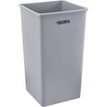 Global Industrial Square Plastic Garbage Can Open Top 55 Gallon Capacity Indoor/Outdoor Rated 19-1/2W x 19-1/2D x 34H Utility Trash Can No Lid Gray