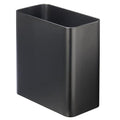 mDesign Decorative Trash Can 12 x 6.25 x 13 Black Steel 10 Liter/2.6 Gallon Capacity