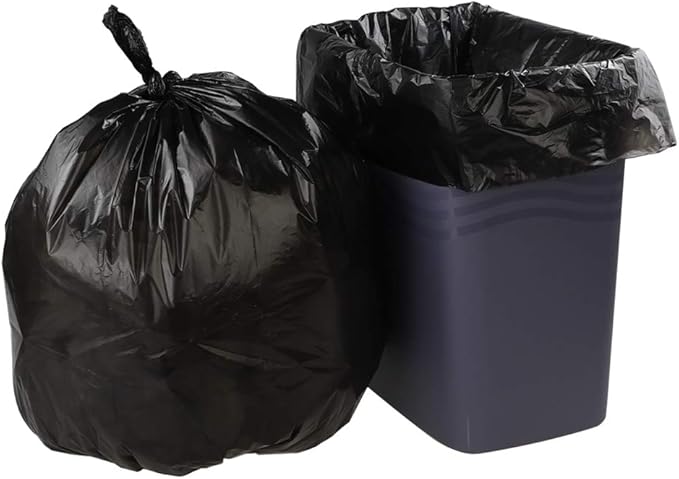 Ramddy 7 Gallon Medium Trash Bags Black Bin Liners 6 Rolls/150 Counts
