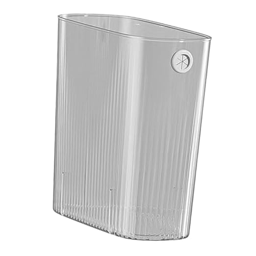 Lurrose Slim Trash Can for Narrow Spaces Design Versatile Bathroom Wastebasket for Bedroom Kitchen and Living Room Plastic Garbage Bin