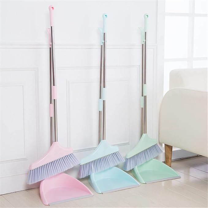 Broom and Dustpan Set Rubber Sweeping Dust Clean Folding for Floor Home Brush Products Household Sweeper Plastic