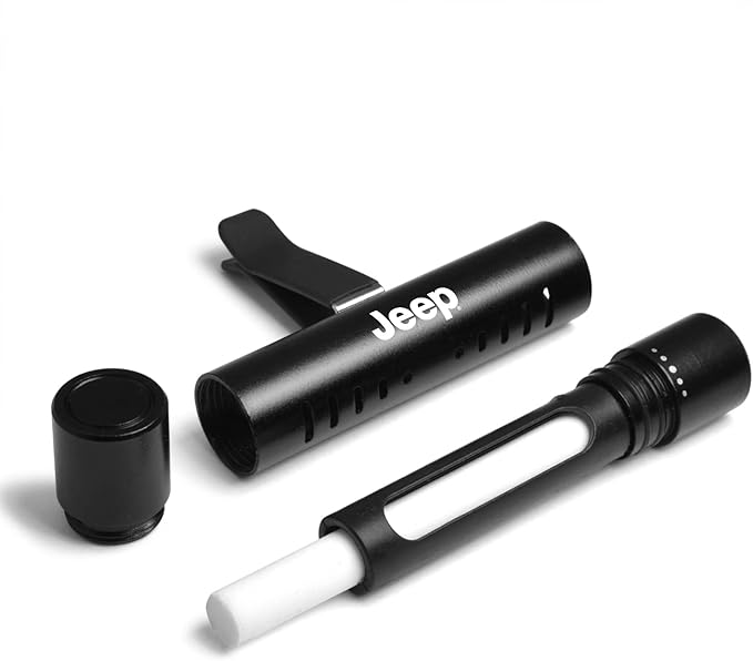 iPick Image for Jeep Car AC Vent Air Freshener Black Clip with adjustable window and 10 Refill Sticks Official Licensed