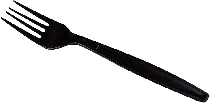 Karat [7 - 1000 ct] Heavy Duty Plastic Forks Individually Wrapped - Sturdy Disposable Forks for Restaurants &amp Food Trucks | Black