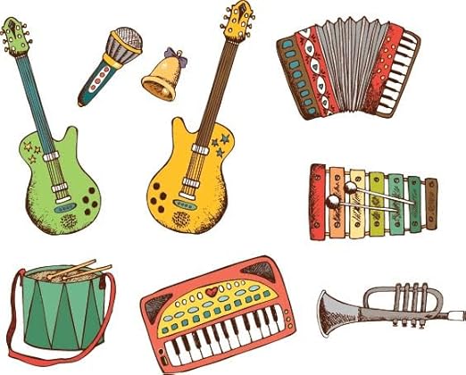 Personalized Vintage Musical Instruments Waste Basket - Double Sided (Black)