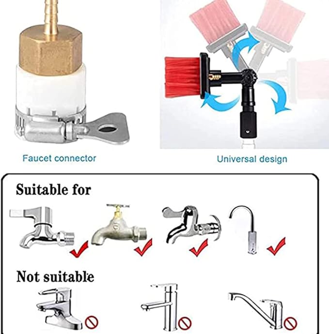 Window Cleaning BrushPhotovoltaic Panel Cleaning BrushGlass Cleaning BrushWater Fed Pole KitSolar Panel Water Spray Cleaning BrushTelescopic Window Washing Equipment12FT