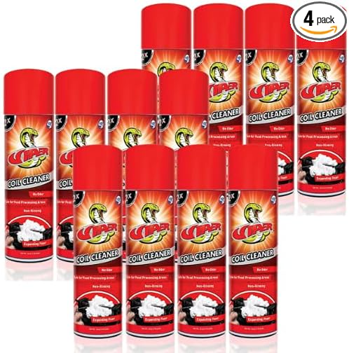 Best Refrigeration Technologies RT375A Viper Aerosol Foaming Coil Cleaner Degreaser Food Grade Expanding Foam 18oz (12)