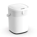 Automatic Motion Sensor Bathroom with Covered Trash Can One Smart Plastic Trash Cans Suitable for Bathrooms Offices Bedrooms Living Rooms (White)
