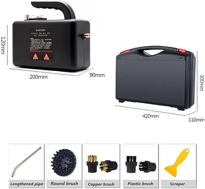 High Pressure Steam Cleaner 2600W Handheld Steam Cleaning MachinePortable High Temperature Cleaning kit for or Kitchen Bathroom Furniture Car Seat