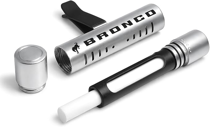 iPick Image for Ford Bronco Silver Aluminum Car Vent Air Freshener Clip with adjustable window and 10 Refill Sticks
