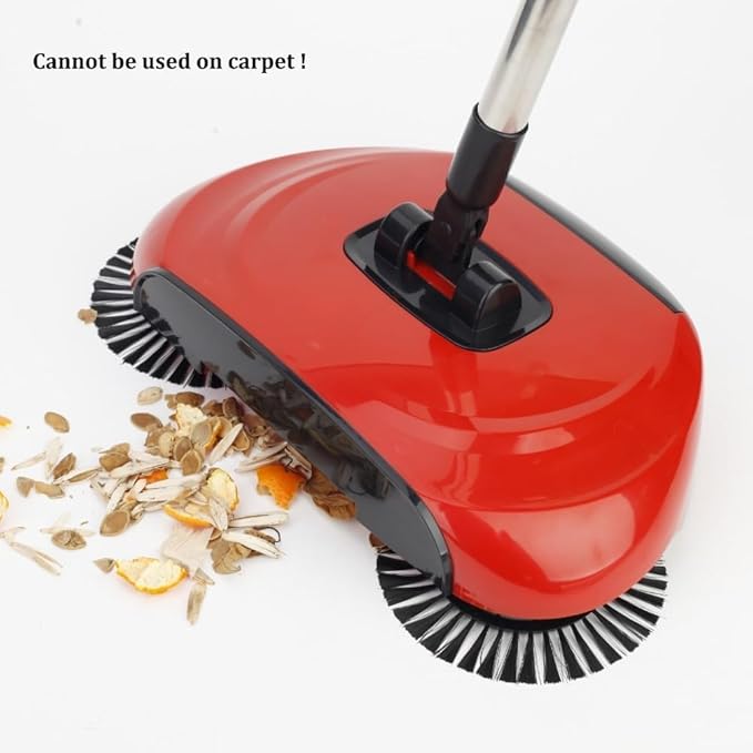 3-in-1 Carpet Sweeper Mini Manual Hand Push Sweeper with 360° Rotation Lazy Dustpan &amp Trash Bin for Efficient Floor Cleaning on Hardwood &amp Ceramic Tiles (Lake Blue)