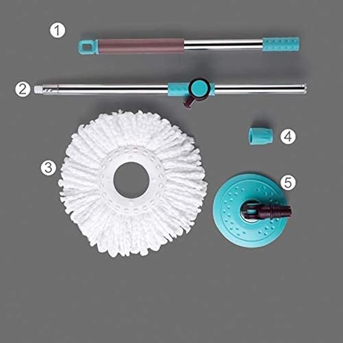 Drive Rotary Mop Household Lazy Stainless Steel Pole Automatic Hand Pressure Ouble Barrel